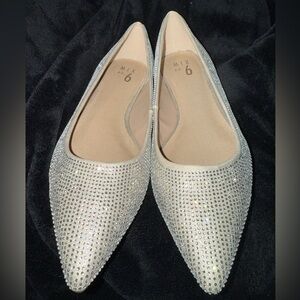 Mix No. 6 Glittering Silver Rhinestone Loafers